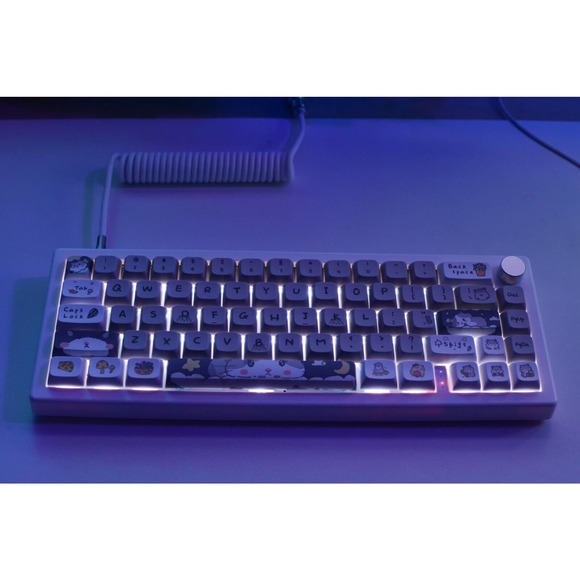 Custom modded mechanical keyboard GMK67 Lubed thocky hot-swap RGB Mouse Themed - Picture 7 of 9